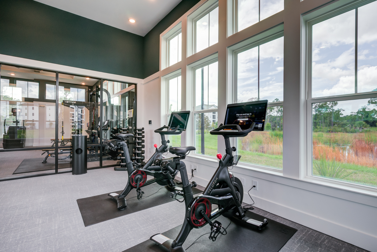 Spin and yoga room